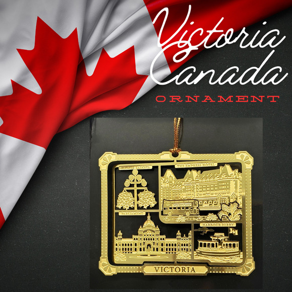 Victoria British Columbia Canada Ornament Brass Travel - Picture 1 of 5